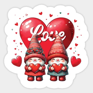 Gnomes Valentine's Day Couple Love Sticker